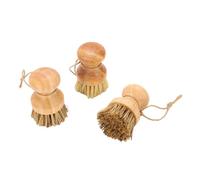 Zisemeil Set di Spazzole per Vasi in Palma da 3 Pezzi, Spazzole Naturali per Piatti, Padelle, Verdure, con di Cocco e di Sisal per Pulizie Pesanti