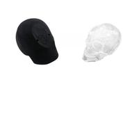 Zisemeil Stampo per Cubetti di Ghiaccio con Testa di Scheletro, Vassoio per Ghiaccio, Stampo per con Teschio, in Silicone Alimentare, Antiaderente, Facile Rilascio, Riuti (Nera)