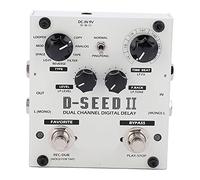 Zisemeil Stompbox Digitale con Effetto Ritardato a Doppio Canale con 8 modalità di Registrazione 2000MS per Musicisti Metallo Bianco 6,35 Mm
