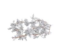 Zisemeil Vite Artificiale in Plastica con Bacche di Agrifoglio, Ghirlanda Natalizia Realistica 175 Cm per la Decorazione Natalizia (Foglia Argento 175 centimetri)