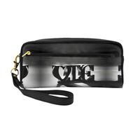 ZISHAK Borsa portatile di trucco della stampa del pupazzo di neve di buon Natale,Design adatto ai viaggi,Versatile Mini sacchetto di trucco, Carattere Love, Taglia unica