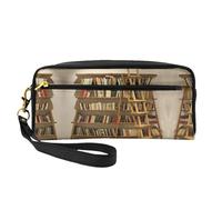 ZISHAK Borsa portatile per trucco con stampa di frutta vegetale,Design adatto ai viaggi,Mini sacchetto di trucco versatile, Funny Book Shelf Collection And Ladder, Taglia unica