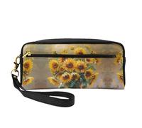 ZISHAK I Love Alpacas Print Portable Makeup Bag,Design adatto ai viaggi,Versatile Mini sacchetto di trucco, Pittura A Olio Girasole, Taglia unica