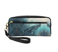 ZISHAK I Love Alpacas Print Portable Makeup Bag,Design adatto ai viaggi,Versatile Mini sacchetto di trucco, Balena sottomarina, Taglia unica