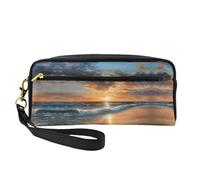 ZISHAK I Love Alpacas Print Portable Makeup Bag,Design adatto ai viaggi,Versatile Mini sacchetto di trucco, Bellissimo Tramonto Spiaggia, Taglia unica