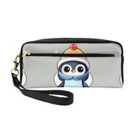 ZISHAK Sacchetto di trucco portatile con stampa coniglio bianco carino,Design adatto ai viaggi,Mini sacchetto di trucco versatile, Simpatica stampa pinguino, Taglia unica