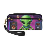 ZISHAK Sacchetto di trucco portatile della stampa di Halloween della zucca,Design adatto ai viaggi,Versatile Mini sacchetto di trucco, Alieno verde 2, Taglia unica