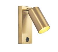 zishuo shop Lampade da Parete,Pada da Parete Moderna a Led da 5 W con Testiera in Oro da Lettura,Pada da Paretelettura Pieghevole e Girevole a 350°, Faretto da Lettura Semplice in Ferro Battuto,R Came