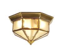 zishuo shop Lampade da Parete, Plafoniera Classica Europea in Vetro Interamente in Rame, Plafoniere Semi-Incassate Americane, Plafoniera Modernar Corridoio, Corridoio, Camera da Letto, Ingresso, Balco