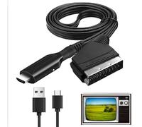 ZISONIX Convertitore da HDMI a Scart Audio Video HD 1080p Supporta NTSC/PAL Uscita Composita per Sky HD, Blu-Ray, PS3, TV, DVD e videoregistratore (cavo USB incluso)