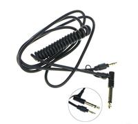 ZiStarlilife 1 confezione di cavo audio AUX da 35 mm per cuffie Beats Pro Detox, design a molla a spirale con connettore a forma di L, nero e rosso, lunghezza estensibile 15 m, per studio (nero)