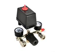 ZiStarlilife 1 regolatore di pressione per compressore d'aria con manometro, per carico automatico a pistone, valvola di controllo 95-125 psi, per officina, garage, nero (connettore tedesco)