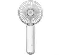 ZiStarlilife 1 ventilatore portatile trasparente USB con gancio per luce LED, motore brushless silenzioso, flusso d'aria regolabile a 3 velocità, per viaggi, campeggio all'aperto, nero (bianco)
