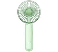 ZiStarlilife 1 ventilatore portatile USB trasparente con gancio per luce LED, motore brushless silenzioso, flusso d'aria regolabile a 3 velocità, per viaggi, campeggio all'aperto, nero (verde)