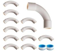 ZiStarlilife 12 raccordi per tubi in PVC con 2 rotoli di nastro sigillante in PTFE, lunghezza 100 mm, diametro interno 25 mm, giunti impermeabili resistenti alle perdite, per installazioni idrauliche