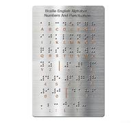 ZiStarlilife Braille - Lavagna didattica in metallo con lettere in rilievo, numeri e segni di punteggiatura, per studenti non vedenti principianti