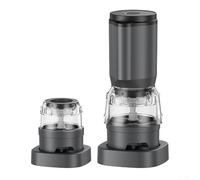 ZiStarlilife BrandName - Macinasale elettrico ricaricabile con grossolanità regolabile, ricarica USB, funzionamento con un solo pulsante, include scatole per spezie grigio bianco (grigio)