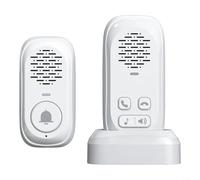 ZiStarlilife Campanello interfono wireless, comunicazione a lungo raggio di 300 m, in ABS intelligente, impermeabile, con batteria di grande capacità per interazione con anziani, (bianco)