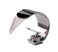 ZiStarlilife Confezione da 1 rubinetto a cascata per bagno, a forma di serpente, monoforo, miscelatore per lavabo moderno, flusso artistico, struttura in ottone bianco cromato (argento)
