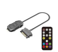 ZiStarlilife Controller ARGB a 3 pin per alimentazione SATA, hub RGB indirizzabile da 5 V con controllo manuale del pulsante, compatibile con ventole per case e strisce LED per PC Gaming Build