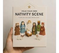 ZiStarlilife Kit fai da te per origami di Natale, presepe con figure di Gesù, angelo e animali, set completo di carta per decorazioni natalizie in famiglia (B)