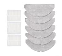 ZiStarlilife Kit filtro e panno per mocio per Lubluelu per L20 e per HONITURE V8 Pro Robot Aspirapolvere Panno di Pulizia in Microfibra 3 Filtri 6 Mop Pad Grigio e Bianco Installazione Cura del
