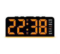 ZiStarlilife per sveglia Digitale LED Grande Schermo Data Luce per sveglia(Black shell orange)