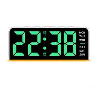 ZiStarlilife per sveglia Digitale LED Grande Schermo Data Luce per sveglia(white shell green)