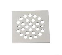 ZiStarlilife Piastra di scarico per bagno, in acciaio inox 304, quadrata, design a vite, con fori di drenaggio rapido da 10 mm, per bagno e doccia (quadrato, argento)