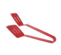 ZiStarlilife Pinze da cucina professionali in silicone, resistenti al calore, in acciaio inox, con manico antiscivolo, per insalata, bistecca e pesce (rosso)
