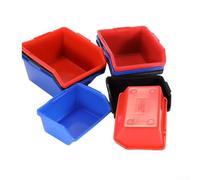 ZiStarlilife Scatola organizer per parti in plastica PE materiale vite hardware per officina cestino scaffale (medio-rosso)