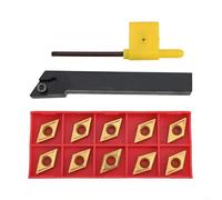 ZiStarlilife SDJCR1212H11 Porta utensili da taglio CNC esterno con 10 inserti in carburo DCMT11T304 con gambo da 12 mm Set di utensili per tornio in acciaio legato