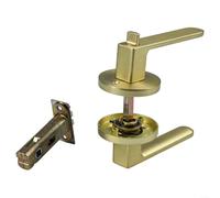 ZiStarlilife Serratura per porta del bagno con indicatore di occupazione rosso-verde, maniglia in lega di zinco solida, adatta a porte interne da 35 a 50 mm (oro)