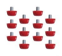 ZiStarlilife Set di 12 borchie per scarpe da calcio, 7 mm e 10 mm, in plastica, con forte presa ed effetto antiscivolo, include chiave, adatte per la riparazione di tacchetti da calcio (rosso 7 mm +