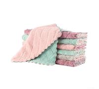 ZiStarlilife Set di strofinacci in pile di corallo ispessito su entrambi i lati, stracci per la pulizia della cucina di casa, panni assorbenti, per superfici domestiche fuoriuscite, strofinacci