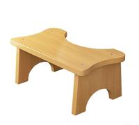 ZiStarlilife Sgabello da bagno in legno massiccio, antiscivolo, design salvaspazio, altezza 17 cm, struttura curva, esperienza sicura, supporto per il peso degli adulti (colore chiaro)