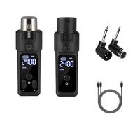 ZiStarlilife Sistema microfonico wireless da 2,4 GHz, trasmettitore XLR e ricevitore, set per microfoni a condensatore dinamici, portata 30 m, compatibile con mixer, sistemi PA, per matrimoni, eventi