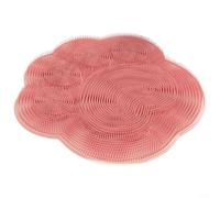 ZiStarlilife Tappetino per doccia in silicone con ventose e setole morbide, design a parete per la pulizia di piedi, schiena e braccia in bagno o doccia (rosa)