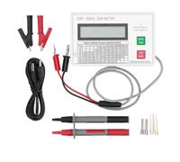 ZiStarlilife Tester per condensatori ESR DCR, misuratore online/offline 100KHz con automatico per zero, gamma 0-25Ω per analisi dei circuiti, include cavi di prova e clip