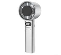 ZiStarlilife Turbofan - Mini ventilatore elettrico portatile, ricaricabile tramite USB, con display digitale, portatile, per casa, ufficio, viaggi, campeggio (bianco)