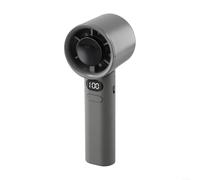 ZiStarlilife Turbofan - Mini ventilatore elettrico portatile, ricaricabile tramite USB, con display digitale, portatile, per casa, ufficio, viaggi, campeggio (grigio)