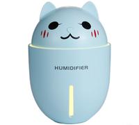 ZiStarlilife Umidificatore USB da scrivania con luce notturna, funzionamento silenzioso, serbatoio da 320 ml, modalità nebbia regolabile, per camera da letto, ufficio, viaggi, colore bianco (blu)