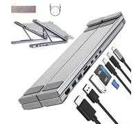 ZiStarlilife USB-C Laptop Docking Station Stand 8 in 1 con 4K per HDMI Compatibile Supporto Regolabile, 100W PD Ricarica Rapida, 2* USB 3.0, Slot per Schede SD/TF, Per Viaggi di Affari, Lavoro Remoto