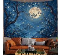 ZISTRCBAO Arazzo Da Parete Cielo Notturno Luna Piena Rami D'Albero, Stile Onirico Da Dipinto Ad Olio Arazzi Decorazione Da Parete per Soggiorno, Camera Da Letto, Dormitorio, Yoga 100x75cm