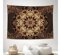ZISTRCBAO Arazzo Da Parete Mandala Color Oro Marrone per Camera Da Letto, Stile Barocco Classico Arazzo Da Appendere per Soggiorno, Dormitorio, Decorazione per La Casa, 150x100cm