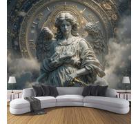 ZISTRCBAO Carta Da Parati Panoramica Angelo Di Marmo, Ritratto In Rilievo 3D Carta Da Parati in Seta per Camera Da Letto Soggiorno Camera Dei Bambini Decorazione Da Parete 150x105cm, Oro