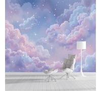 ZISTRCBAO Carta Da Parati Panoramica in Seta Nuvole A Gradiente Stellare 150x105cm, Tema Sognante Carta Da Parati Fotomurale per Camera Dei Bambini Decorazione Da Parete, Rosa Blu