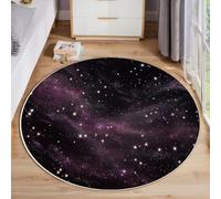 ZISTRCBAO Cielo Stellato Rosa Tappeto Rotondo Da Soggiorno 180cm, Universo Dei Sogni Tappeto Rotondo, Design a Pelo Corto Lavabile Tappetini per Camera Da Letto Cucina Casa, Rosa