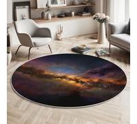 ZISTRCBAO Galassia Stellare Tappeto Rotondo 60cm, Universo Dei Sogni Soggiorno Tappeti, Tappetini Antiscivolo Tappeto per Salotto Cucina Casa Zona Balcone Tappet Tavolino, Multicolore