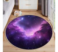 ZISTRCBAO Nebulosa Planetaria Tappeto Rotondo 120cm, Spazio Dei Sogni Soggiorno Tappeti, Tappetini Antiscivolo Tappeto per Salotto Cucina Casa Zona Balcone Tappet Tavolino, Viola